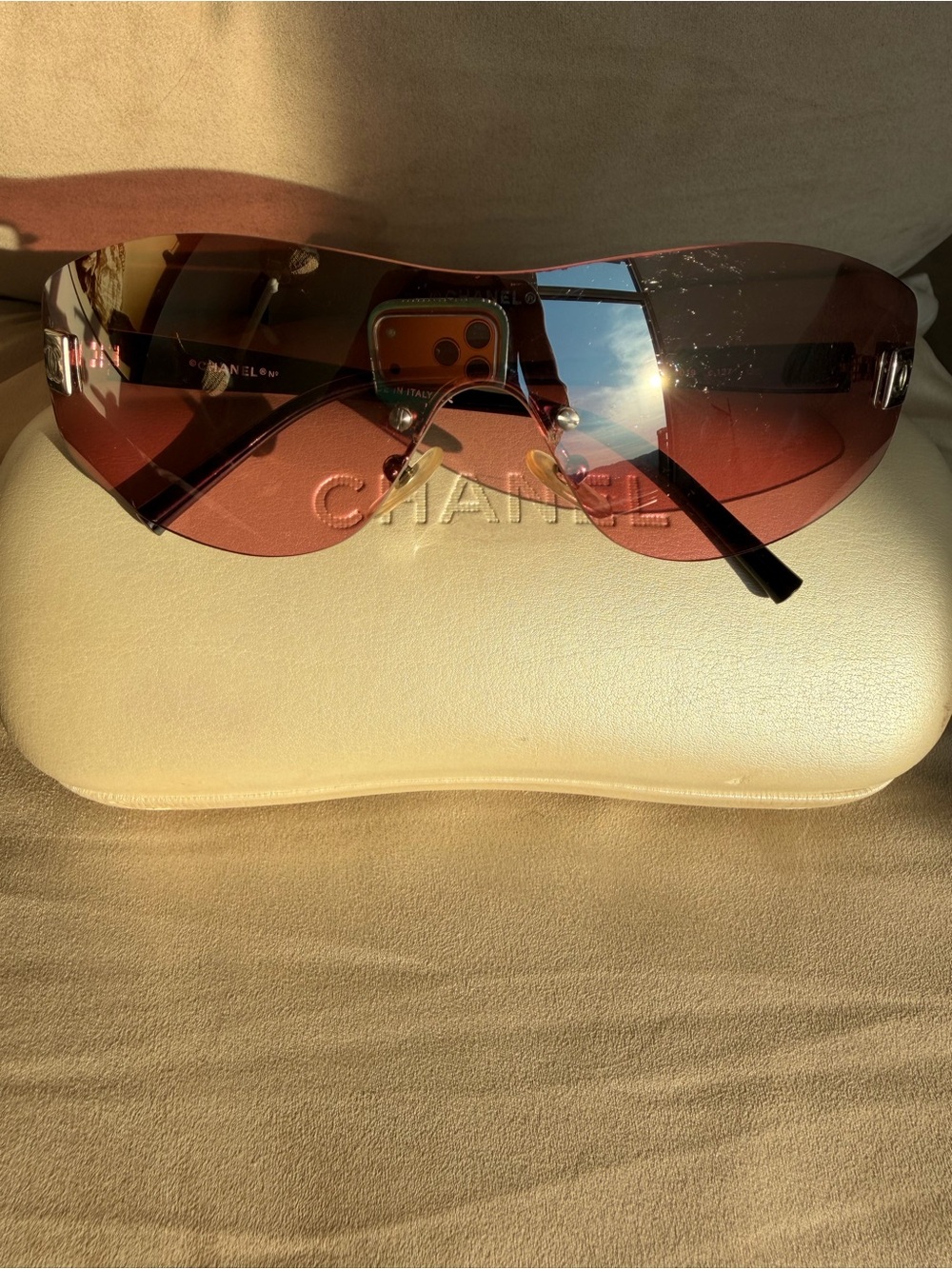 CHANEL Rose Gradient Shield Sunglasses